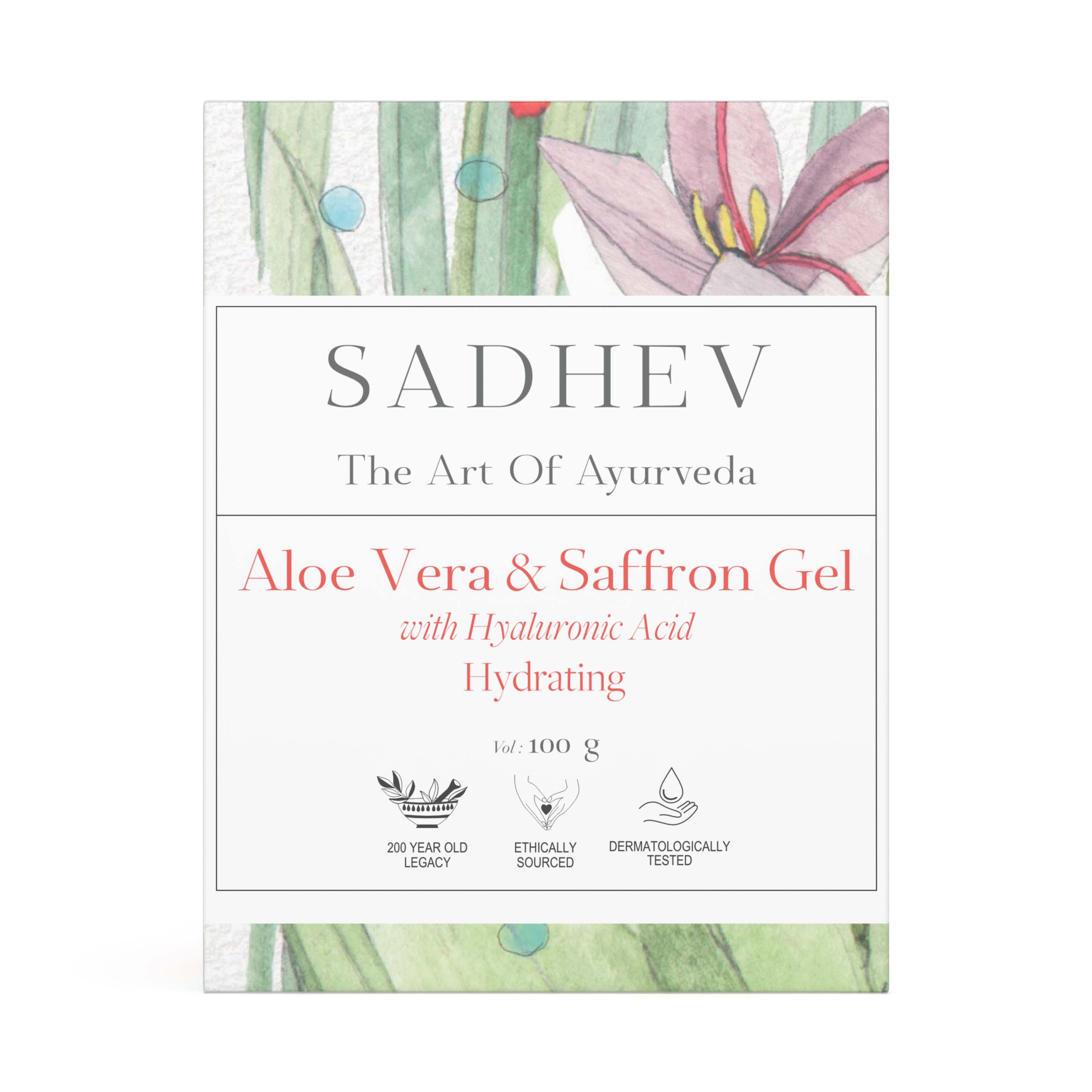 Aloe Vera & Saffron Gel with Hyaluronic Acid - 100gms Heirloom Bay