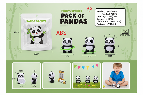 Panda Sports Wind-Up Action pandas – Cute Hula Hooping & Skateboarding Panda Toy for Kids (Battery-Free) SAHANA GIFTS & STATIONARY