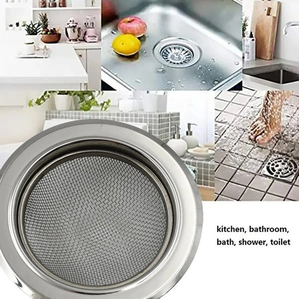 Medium Size Stainless Steel Sink Strainer Kitchen Drain Basin Filter Stopper Drainer HP DD