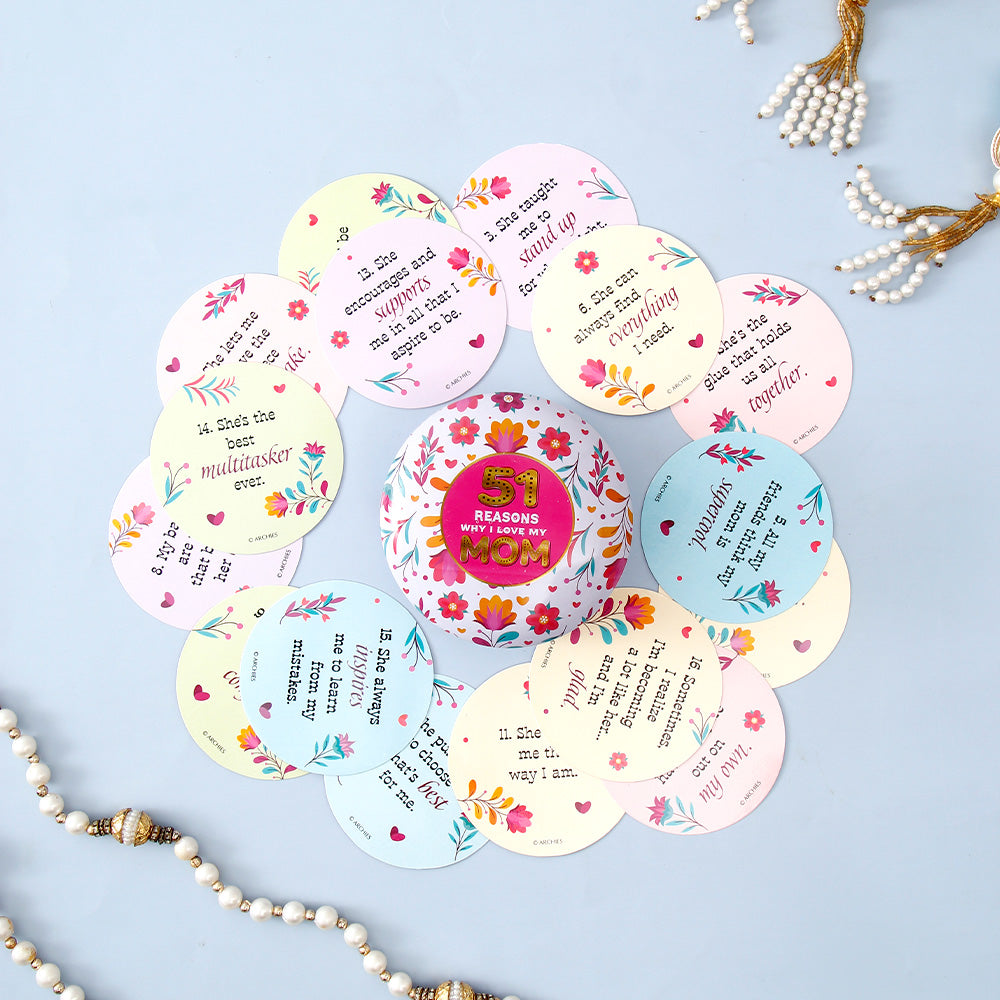 Archies 51 Reasons Why I Love My Mom Floral Tin Box
