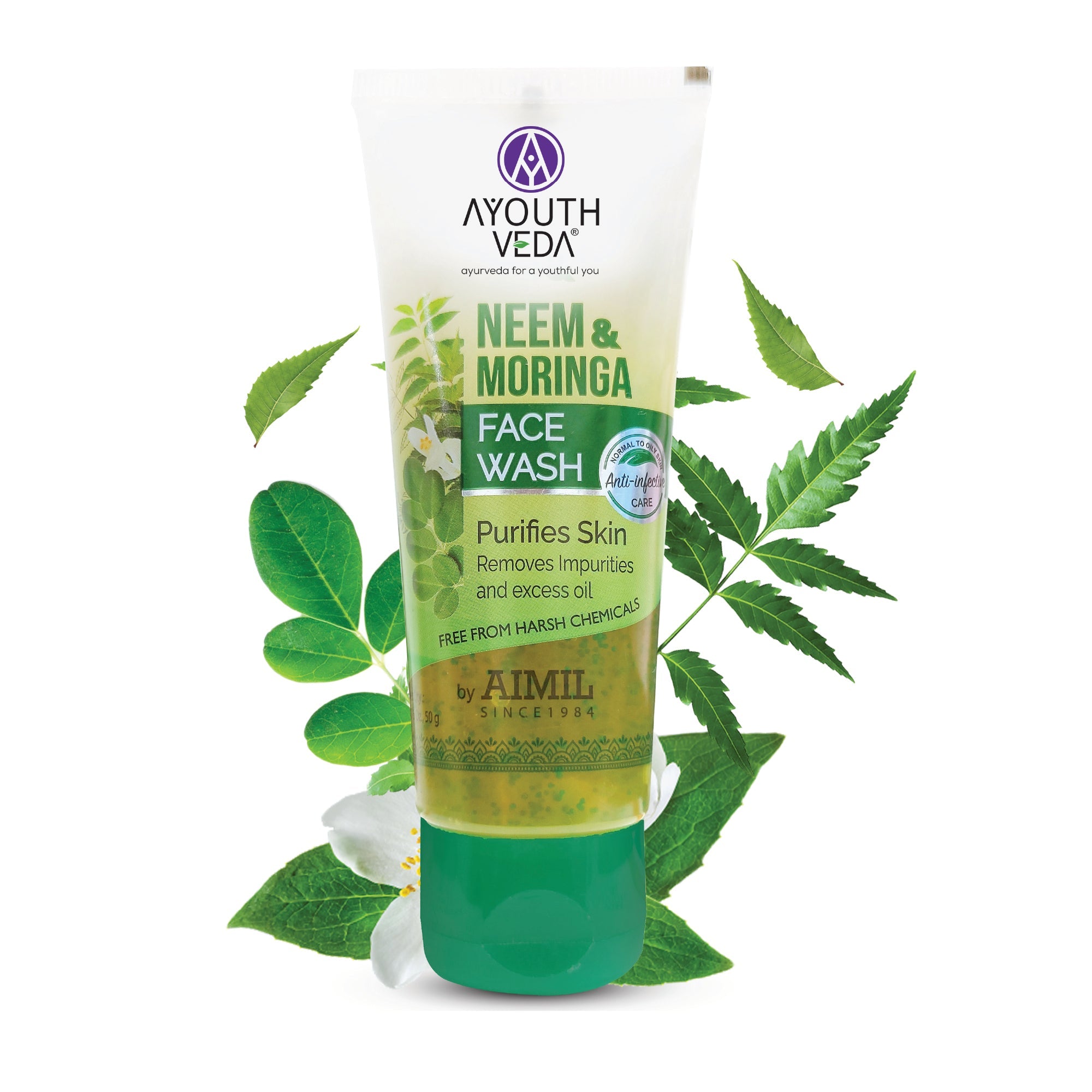 Ayouthveda Neem And Moringa Face Wash Pack of 4 (50 gm) Aimil Ayouthveda