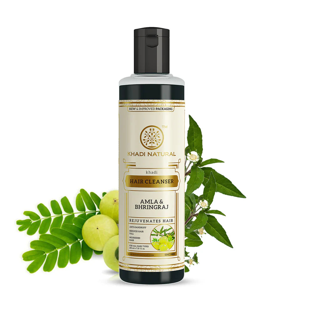 Khadi Natural Amla & Bhringraj Hair Cleanser – Herbal Shampoo for Hair Strength & Nourishment HalfPe - FW -TPT
