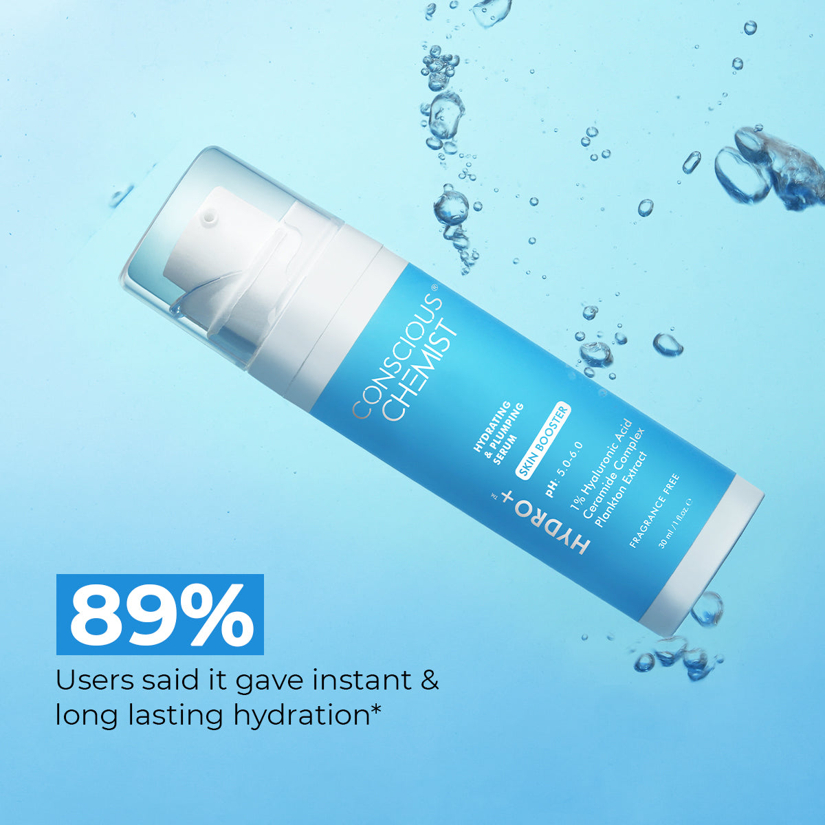 Hydro+ Hydrating & Plumping Serum | 1% Multi-Molecular Hyaluronic Acid