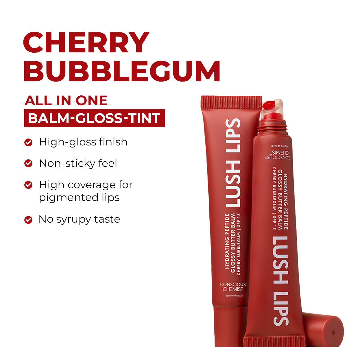 Glossy Peptide Lip Balm | 12 Hrs Hydration | Lush Lips
