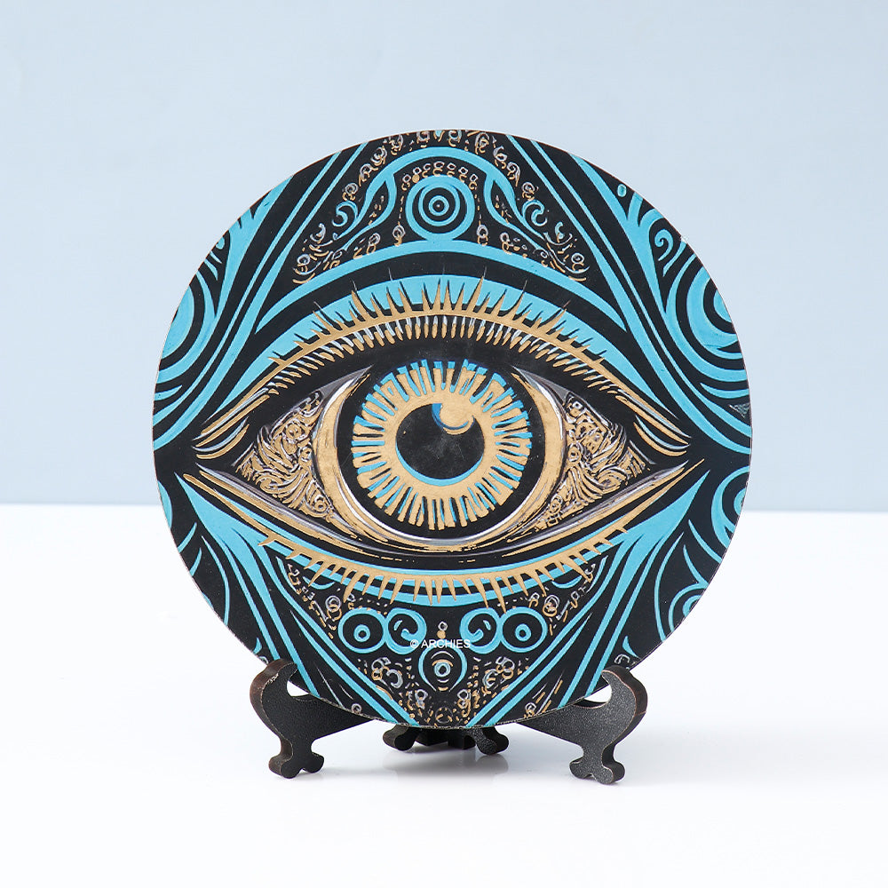 Archies Eye Ornamental Decorative Plate – Turquoise Eye Detail