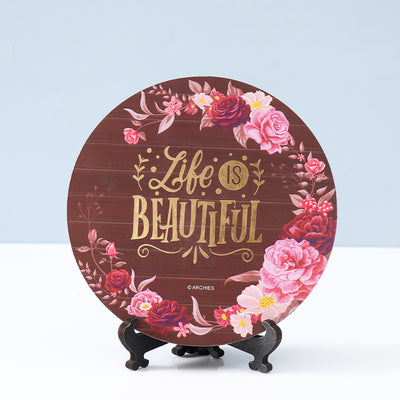 Archies Inspirational Decorative Plate – Life is Beautiful Detail
