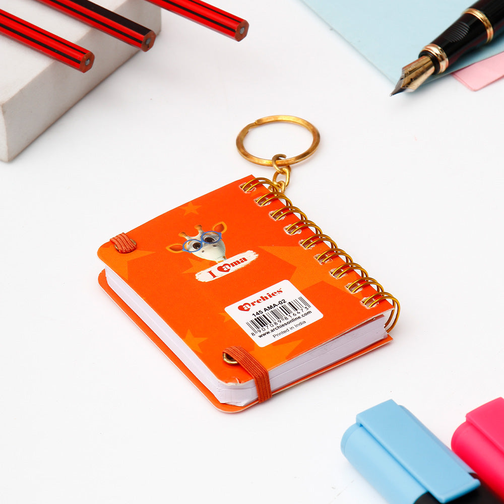 Archies Ama Giraffe Orange Spiral Notebook Diary – View 2
