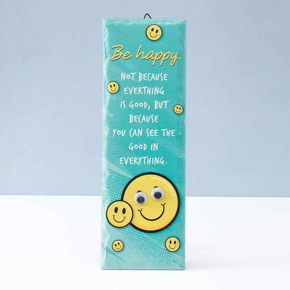 Archies "Be Happy" Smiley Face Motivation Painted Tile – View 2