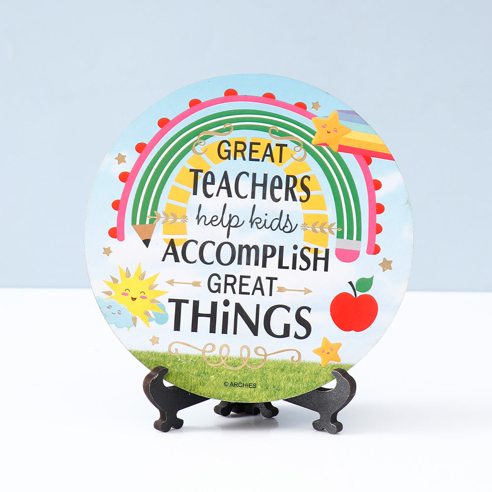 Archies Teacher Appreciation Decorative Plate – Great Teachers Help Kids Accomplish Detail
