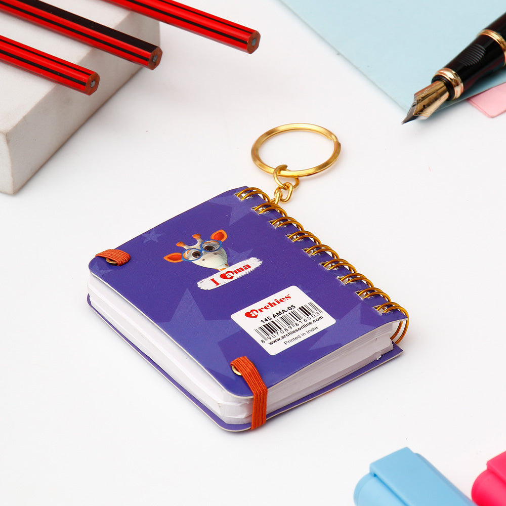 Archies Ama Giraffe Purple Spiral Notebook Diary – View 2