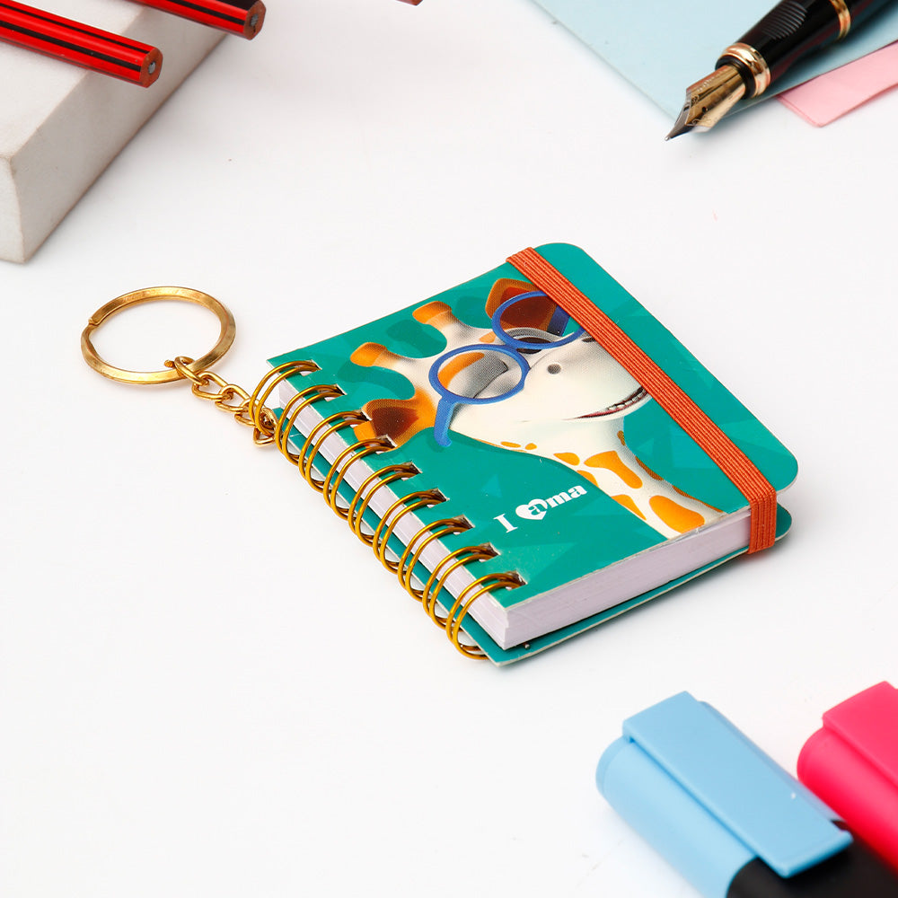 Archies Ama Giraffe Turquoise Spiral Notebook Diary