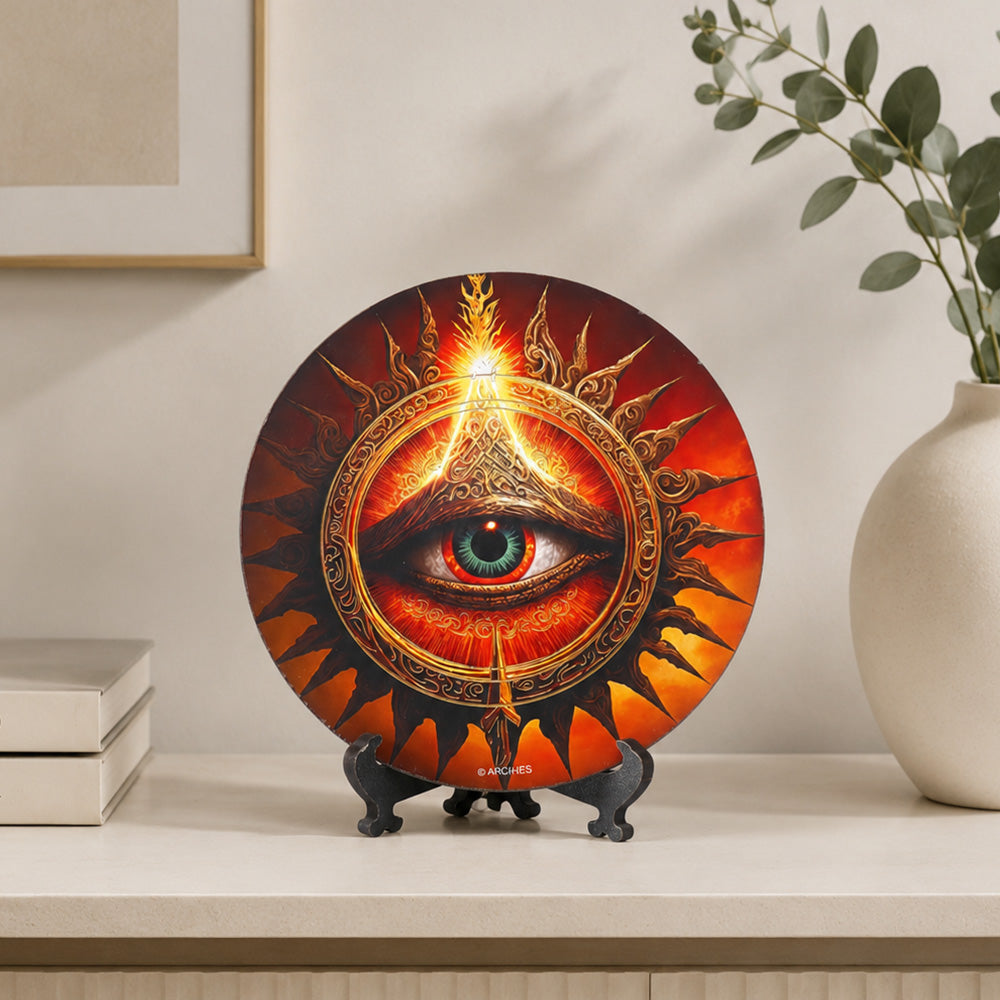 Archies Eye Ornamental Decorative Plate – Fiery Sun Eye
