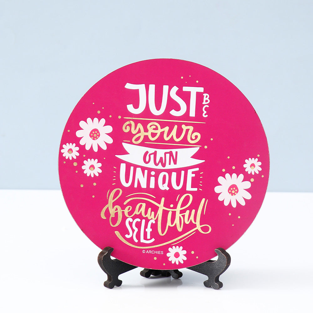 Archies Inspirational Decorative Plate – Just Be Young Own Unique Beautiful Self Detail