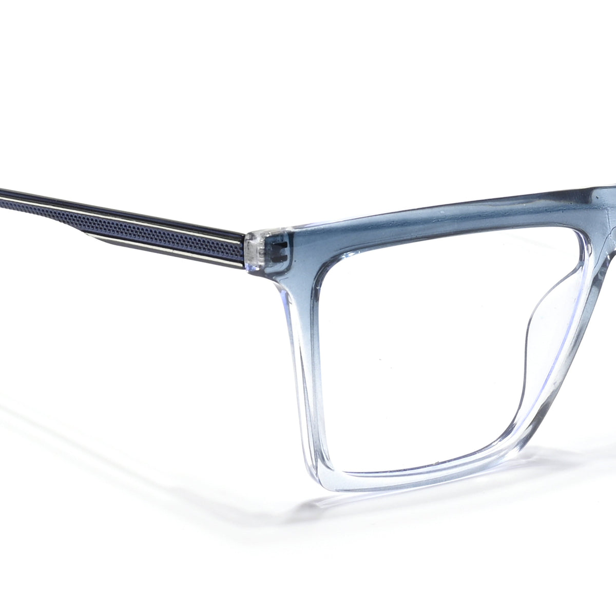 Eyejack Essentials Blue & Clear Square Eyeglasses for Men and Women - view 3