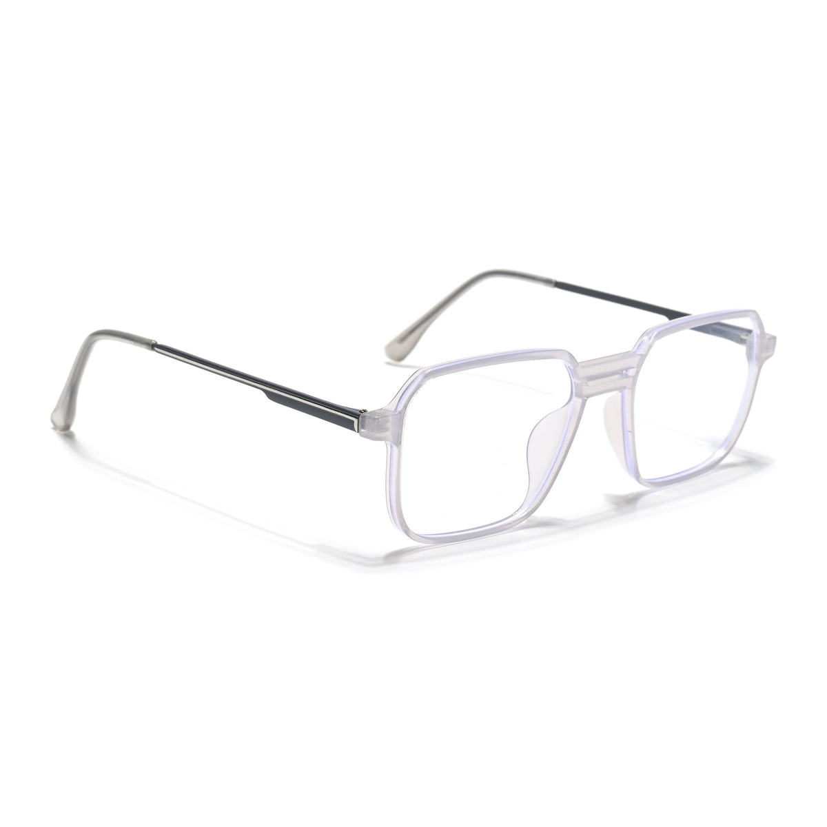 Eyejack Essentials Transparent Grey Square Eyeglasses for Men and Women - Style 1392 - view 1