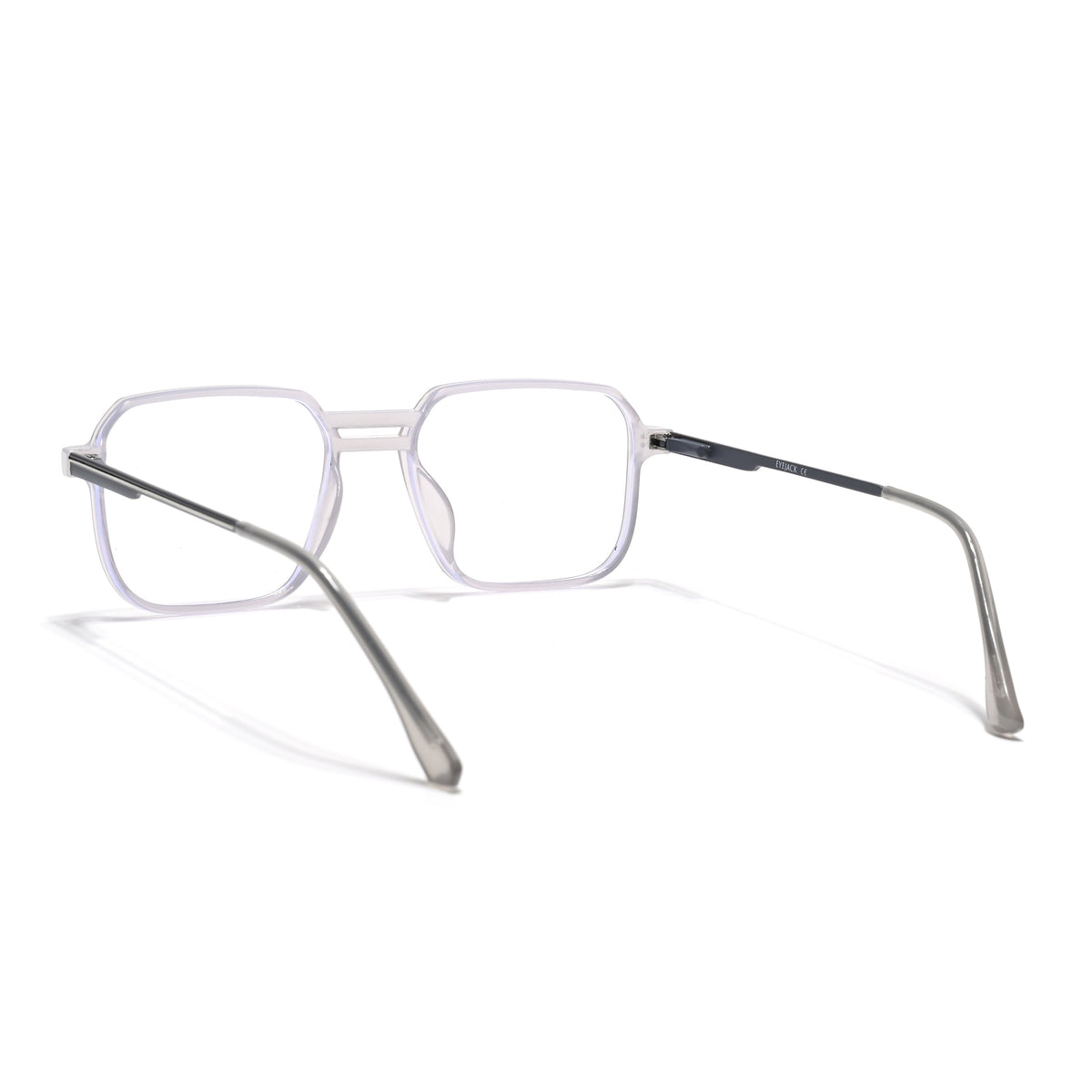 Eyejack Essentials Transparent Grey Square Eyeglasses for Men and Women - Style 1392 - view 4