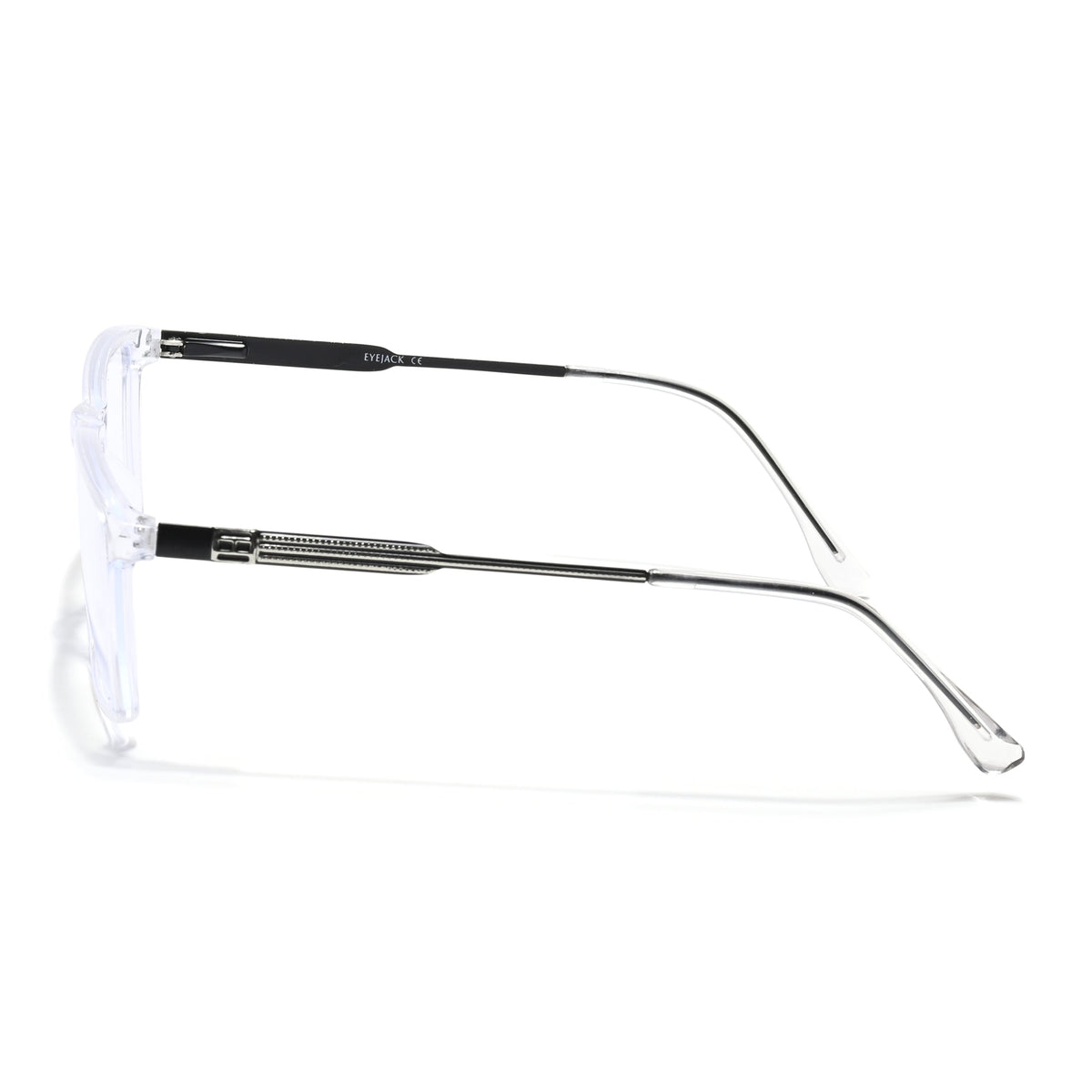 Eyejack Essentials Transparent Rectangle Eyeglasses for Men and Women - Style 1404 - view 5