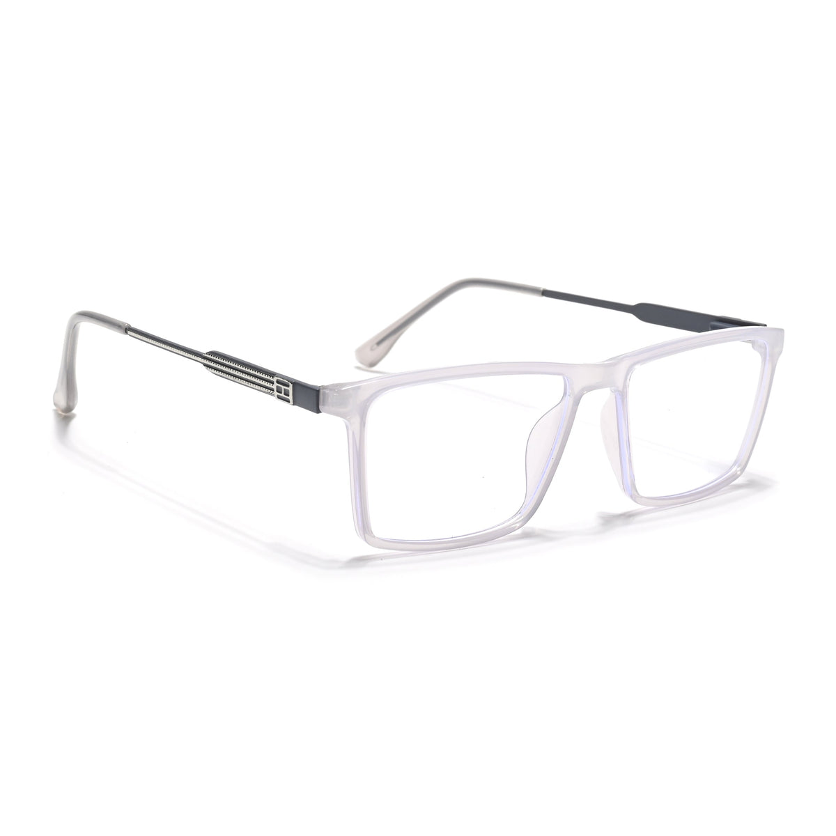 Eyejack Essentials Transparent Grey Rectangle Eyeglasses for Men and Women - Style 1406 - view 1