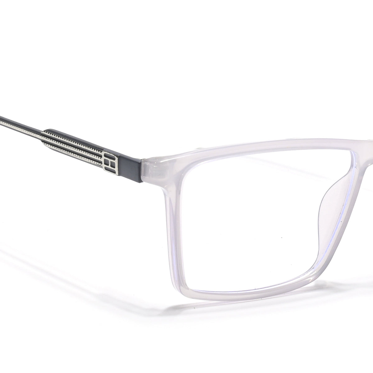 Eyejack Essentials Transparent Grey Rectangle Eyeglasses for Men and Women - Style 1406 - view 3