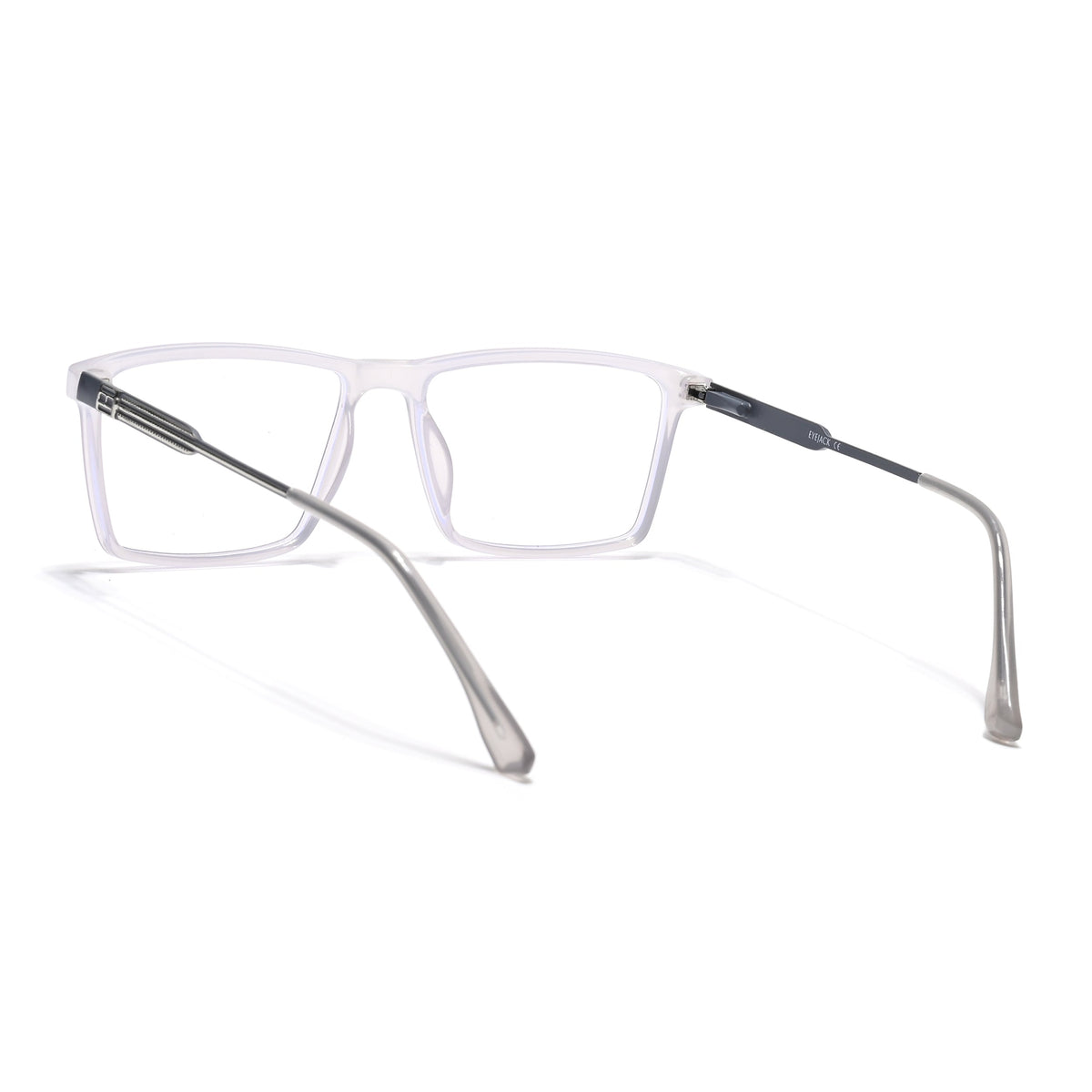Eyejack Essentials Transparent Grey Rectangle Eyeglasses for Men and Women - Style 1406 - view 4