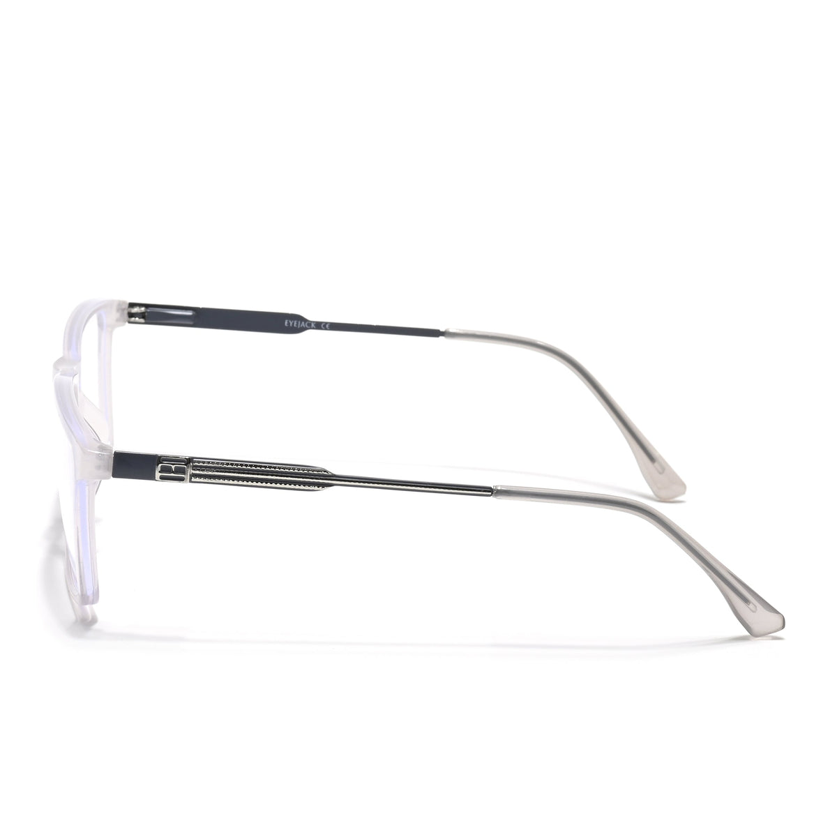 Eyejack Essentials Transparent Grey Rectangle Eyeglasses for Men and Women - Style 1406 - view 5