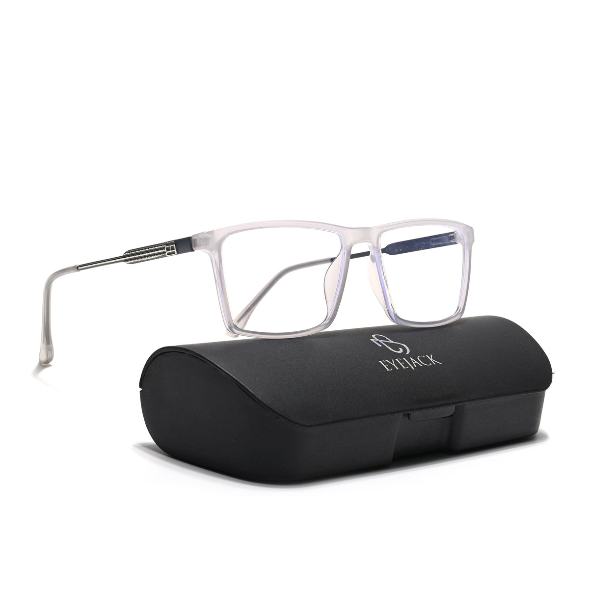Eyejack Essentials Transparent Grey Rectangle Eyeglasses for Men and Women - Style 1406 - view 6