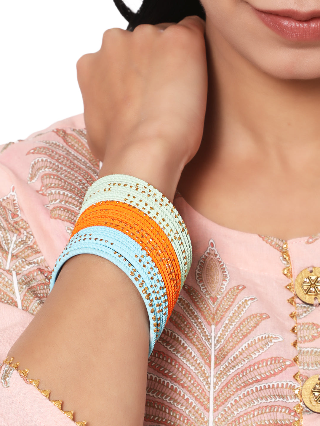 Set Of 24 Multicolour Handcrafted Light Weight Bangles