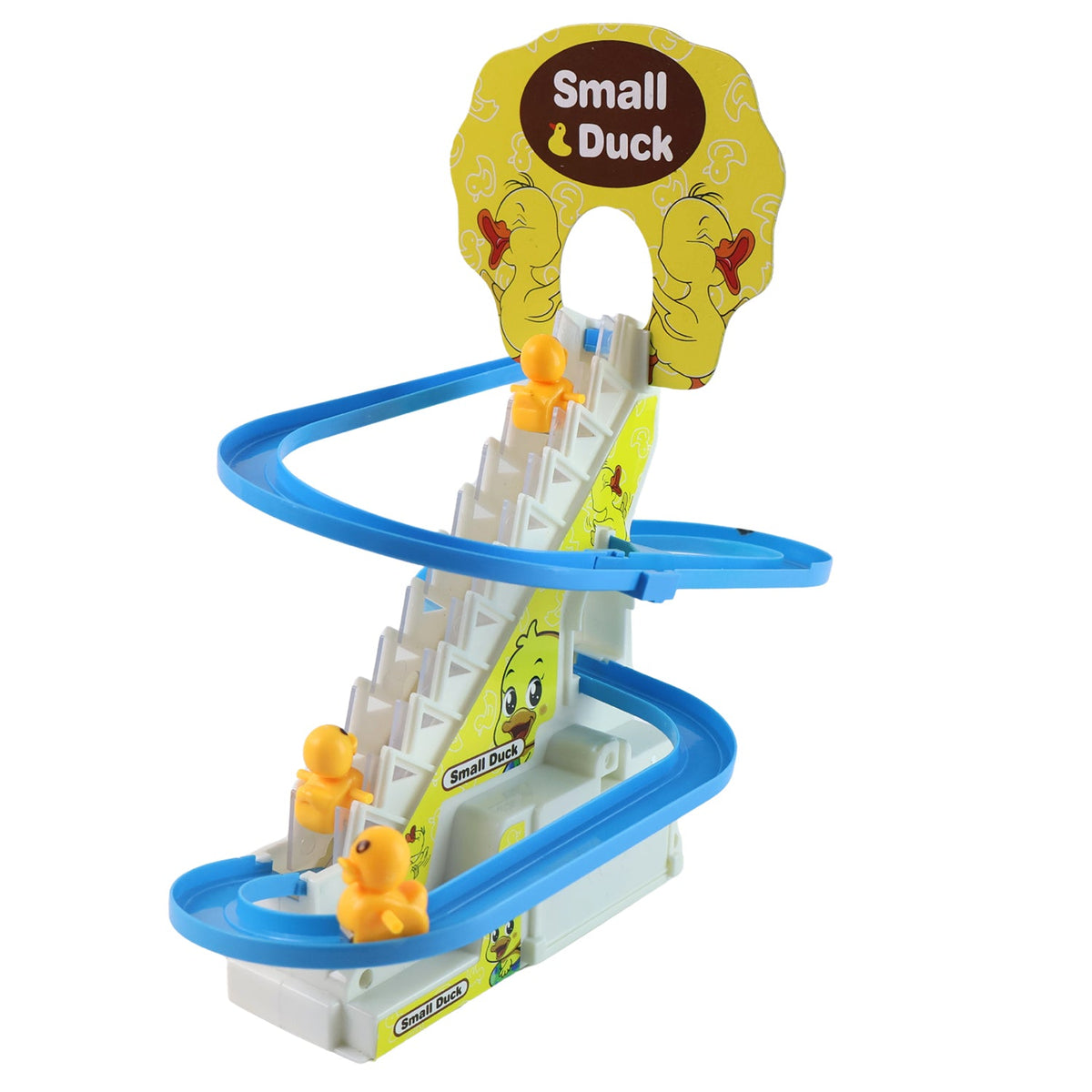 Lala Small Duck Climb Stairs Toy Roller Coaster With Flashing Lights Music (3 Ducks) HP DD