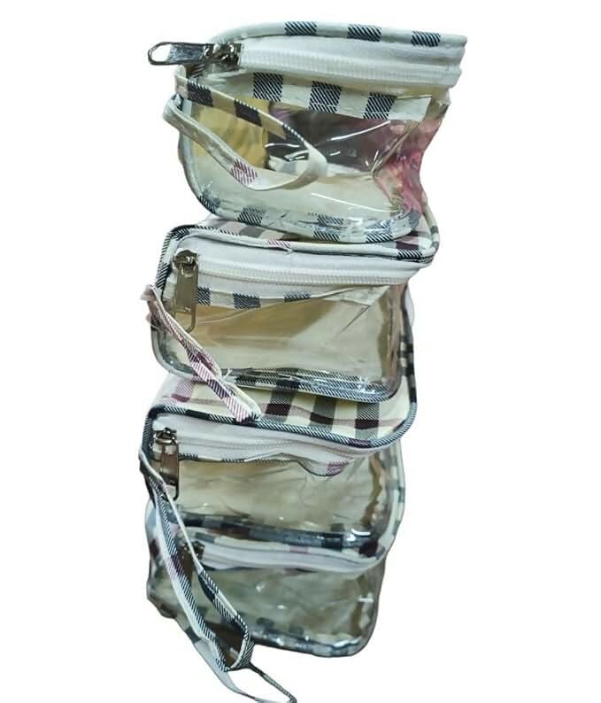 Multipurpose Transparent Travel Pouches Makeup, Toiletry, and Shaving Kit Organizer Bags for Women (Set of 4, TPT) NATIONALBAGS & BELTS