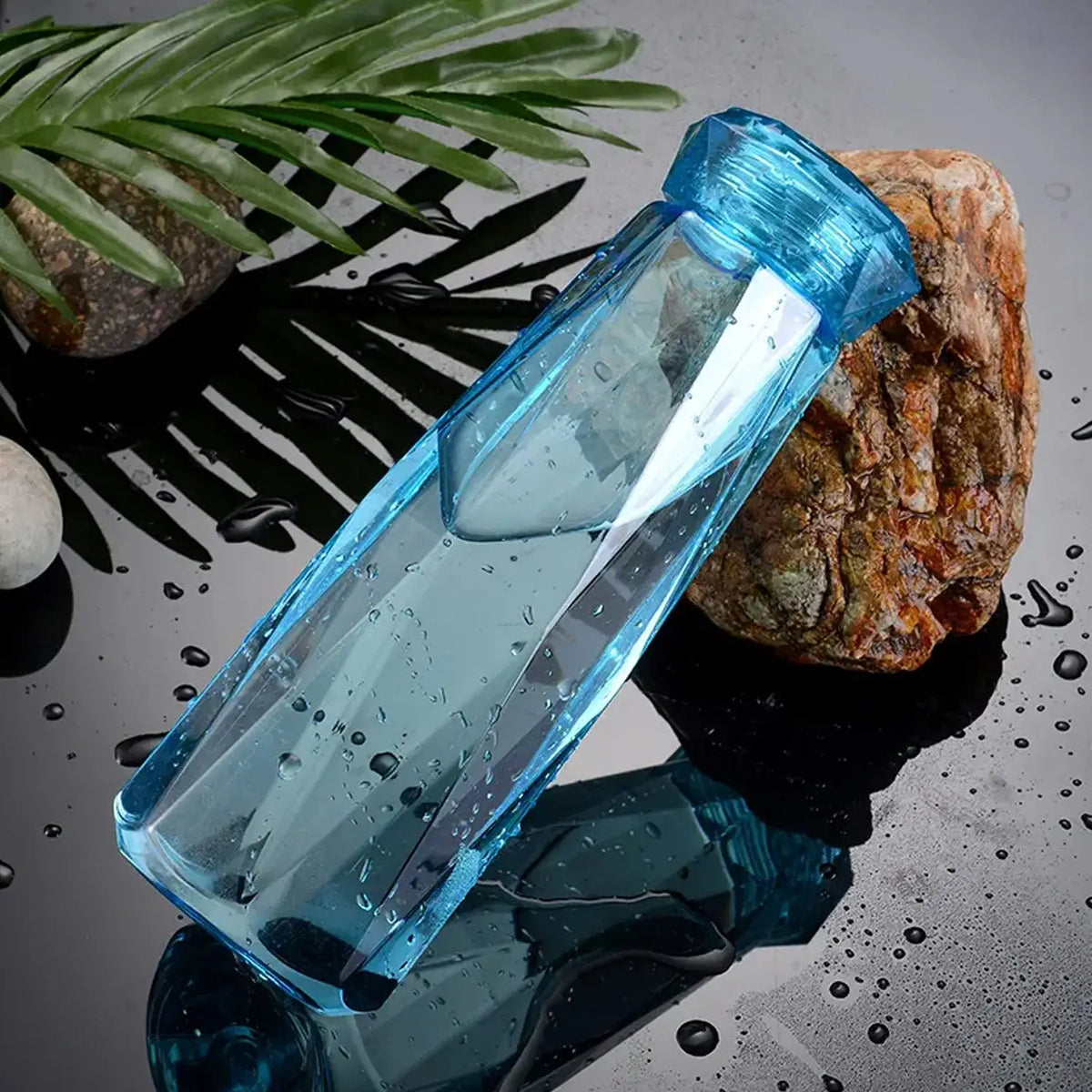 Glass Fridge Water Bottle Plastic Cap With Two Water Glass For Home Kitchen Use HP DD