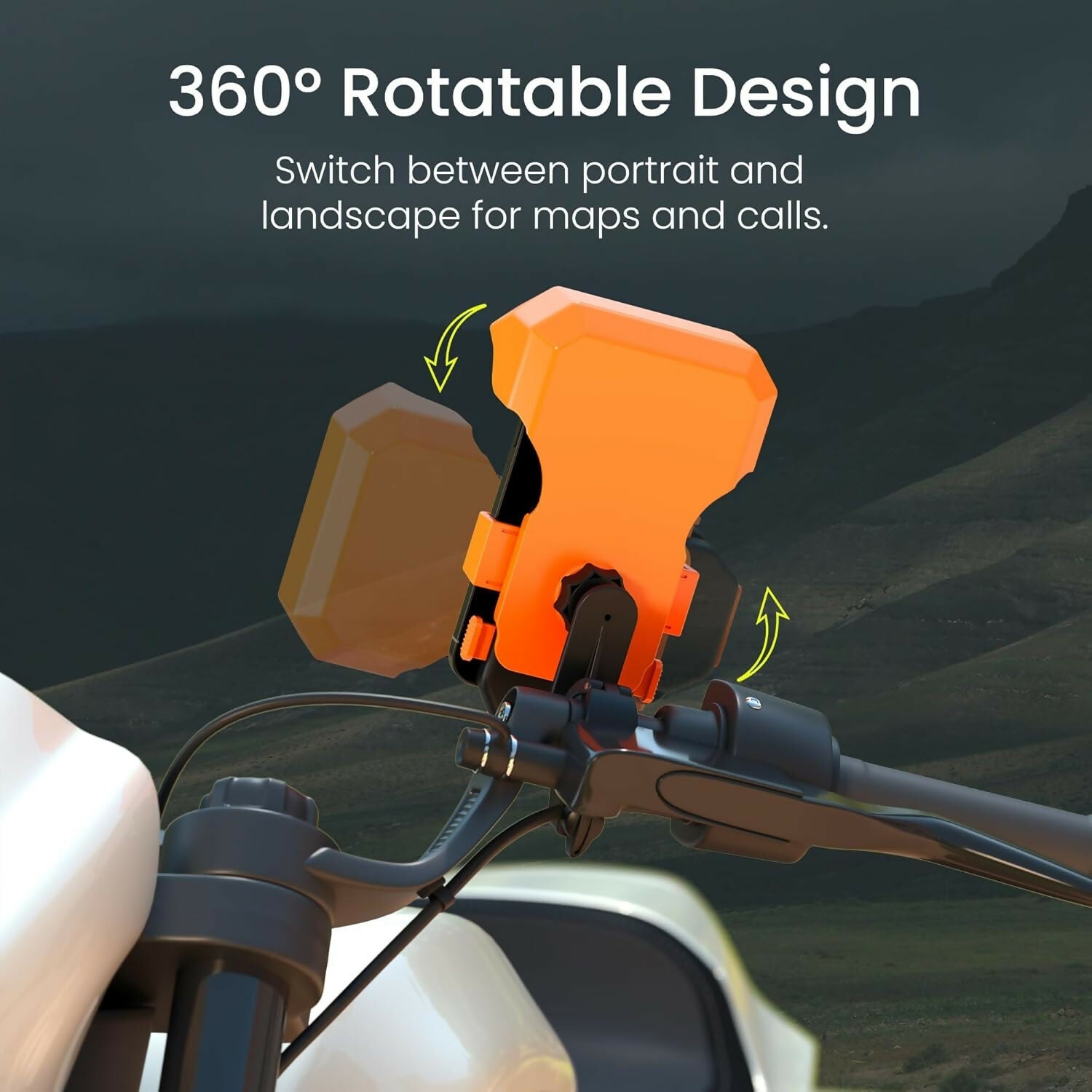 Portronics Mobike 4 Plus Handlebar Mobile Holder with Sunshade & Rain Protection, 360° Rotation, One-Press Release, 4-Point Grip Lock, Fits 5.4–6.7 Inch Smartphones for Bike Maps & Navigation Halfpe Deals