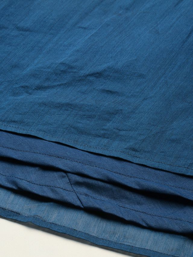 Bollywood Vogue Ready To Wear Blue Chanderi Embroidered Blouse N Blue Skirt
