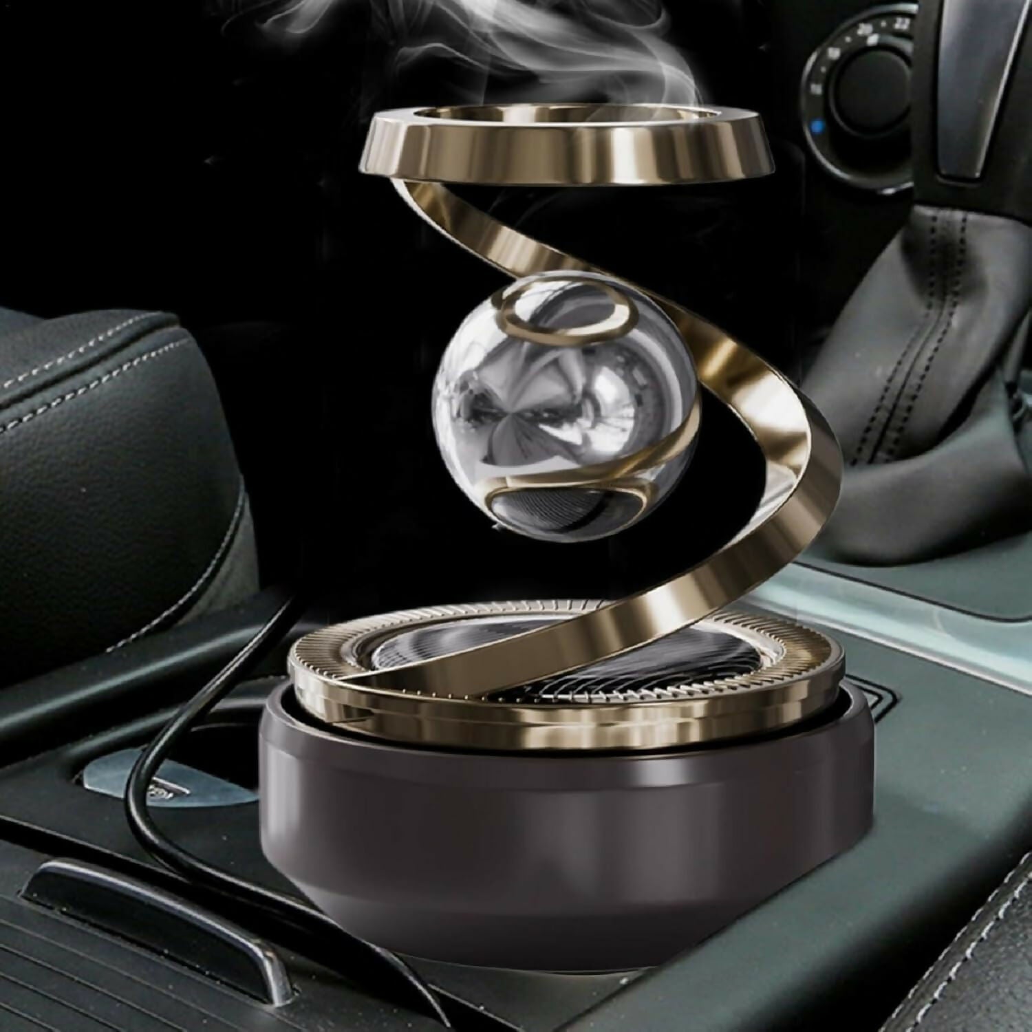 Solar Car Air Freshener Rotating Aromatherapy Perfume Diffuser