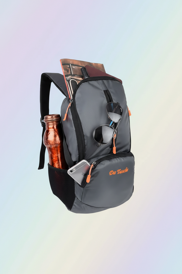 15 L Waterproof Solid Casual Backpack for Unisex - Grey SUPER