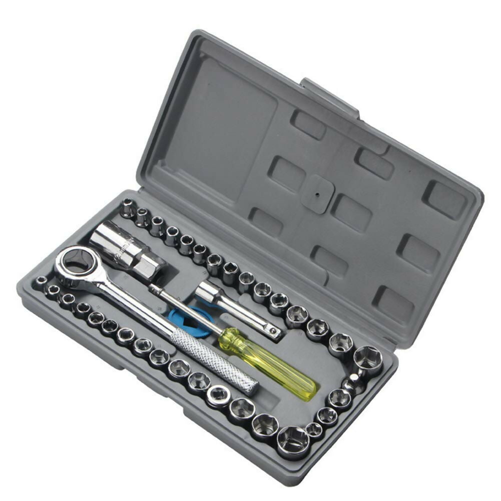 40 in 1 Pcs Tool Kit & Screwdriver and Socket Set, 40-Piece Bit & Socket Set (Multi Color)