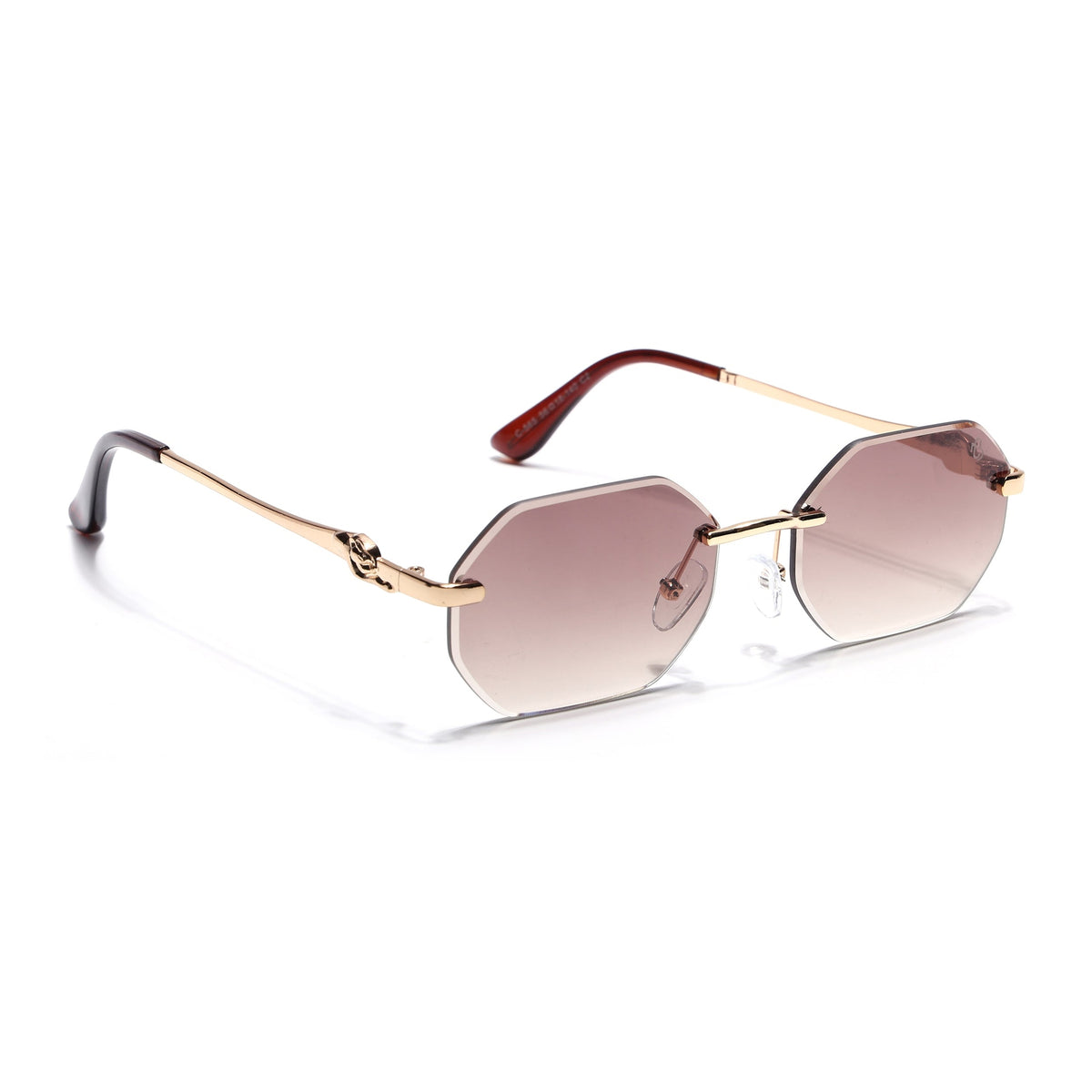 Cooper Golden Rimless Sunglasses for Men and Women - Style 2222 - view 3