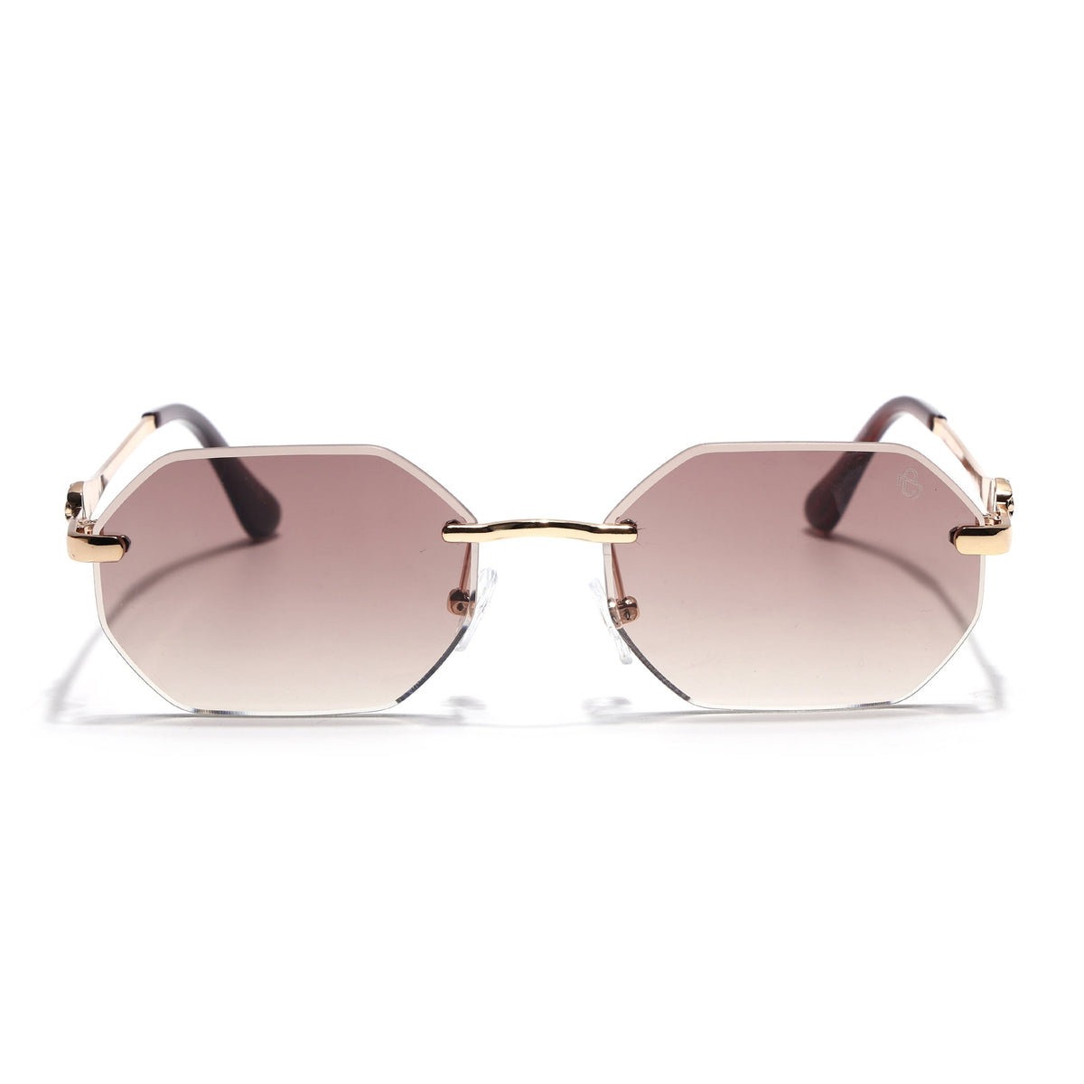 Cooper Golden Rimless Sunglasses for Men and Women - Style 2222 - view 4