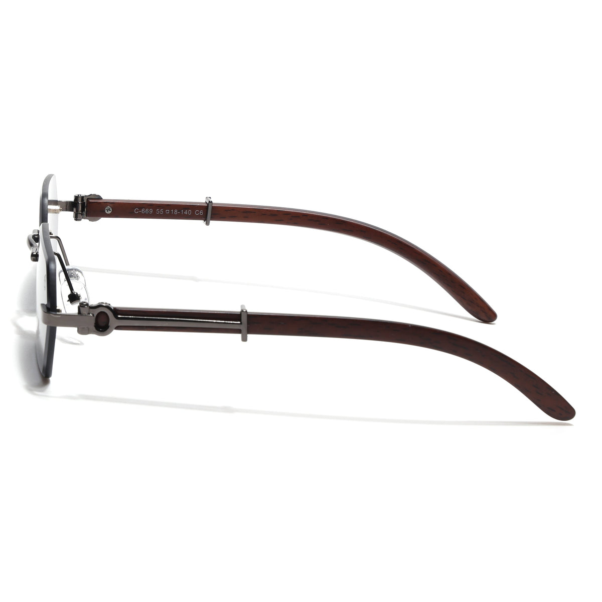 Essence Steel Gun Metal Rimless Sunglasses for Men and Women - view 7