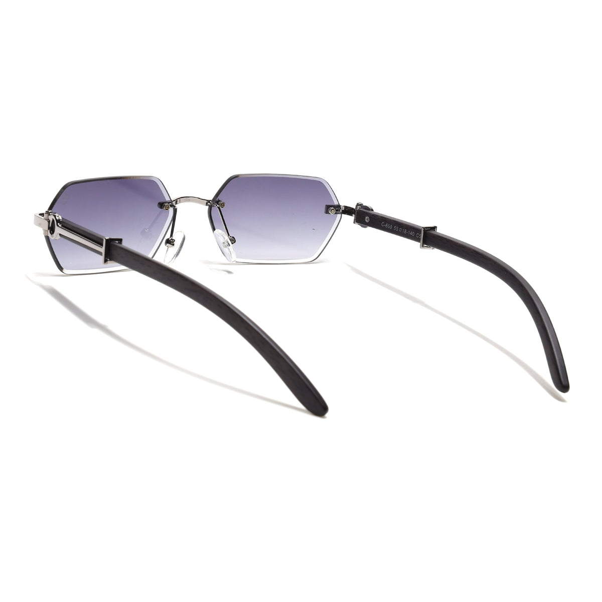 Essence Steel Silver Rimless Sunglasses for Men and Women - Style 2561 - view 6