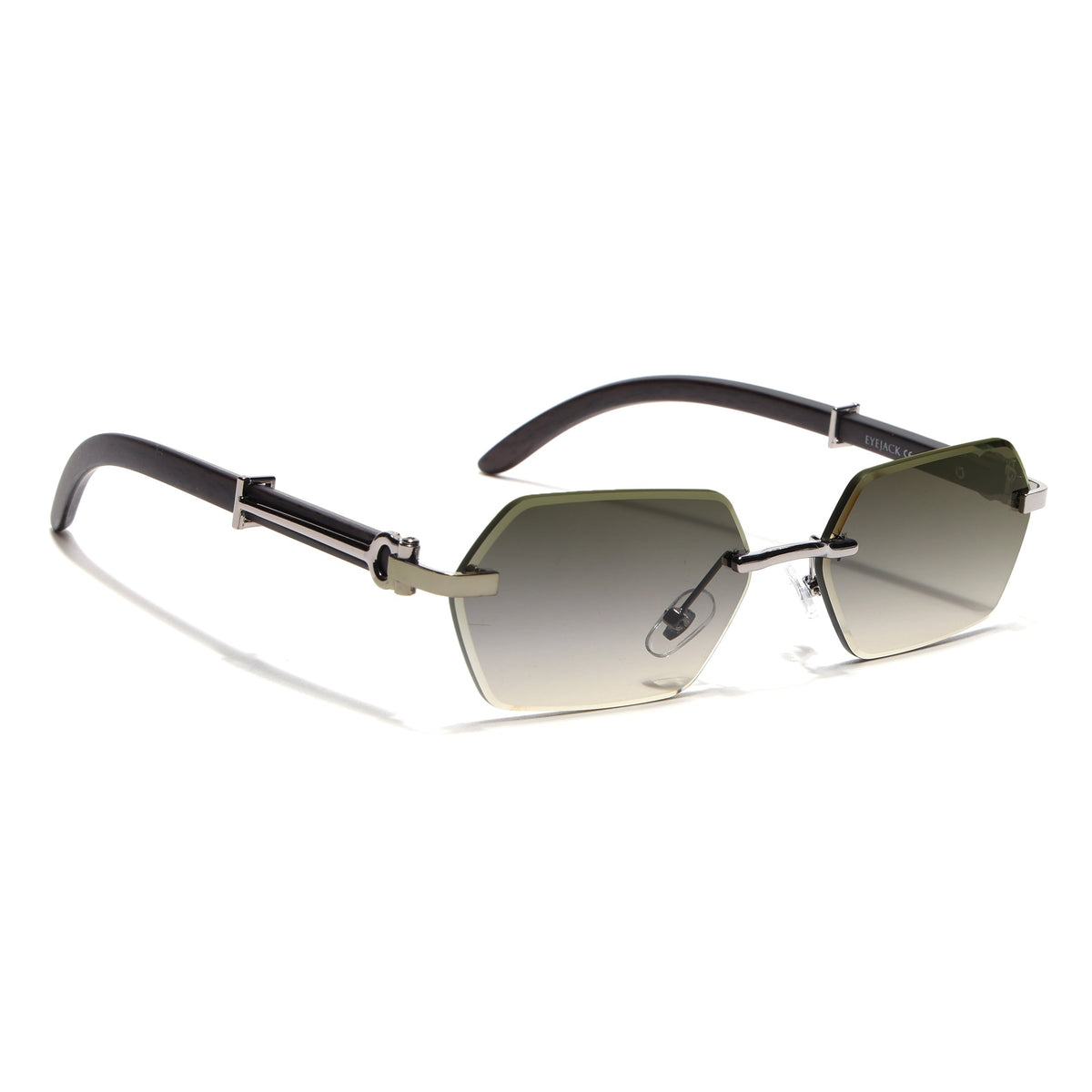 Essence Steel Silver Rimless Sunglasses for Men and Women - Style 2562 - view 2