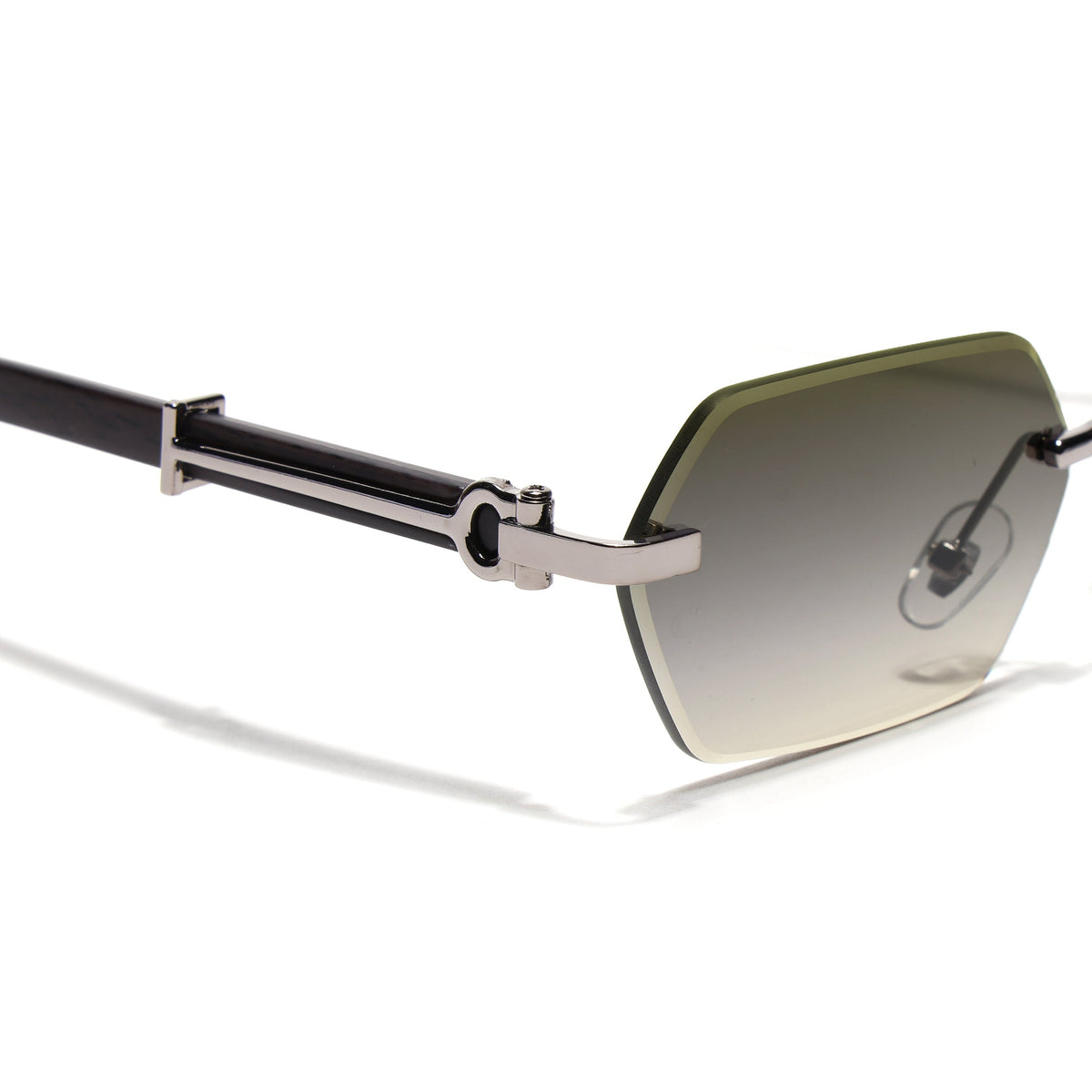Essence Steel Silver Rimless Sunglasses for Men and Women - Style 2562 - view 5