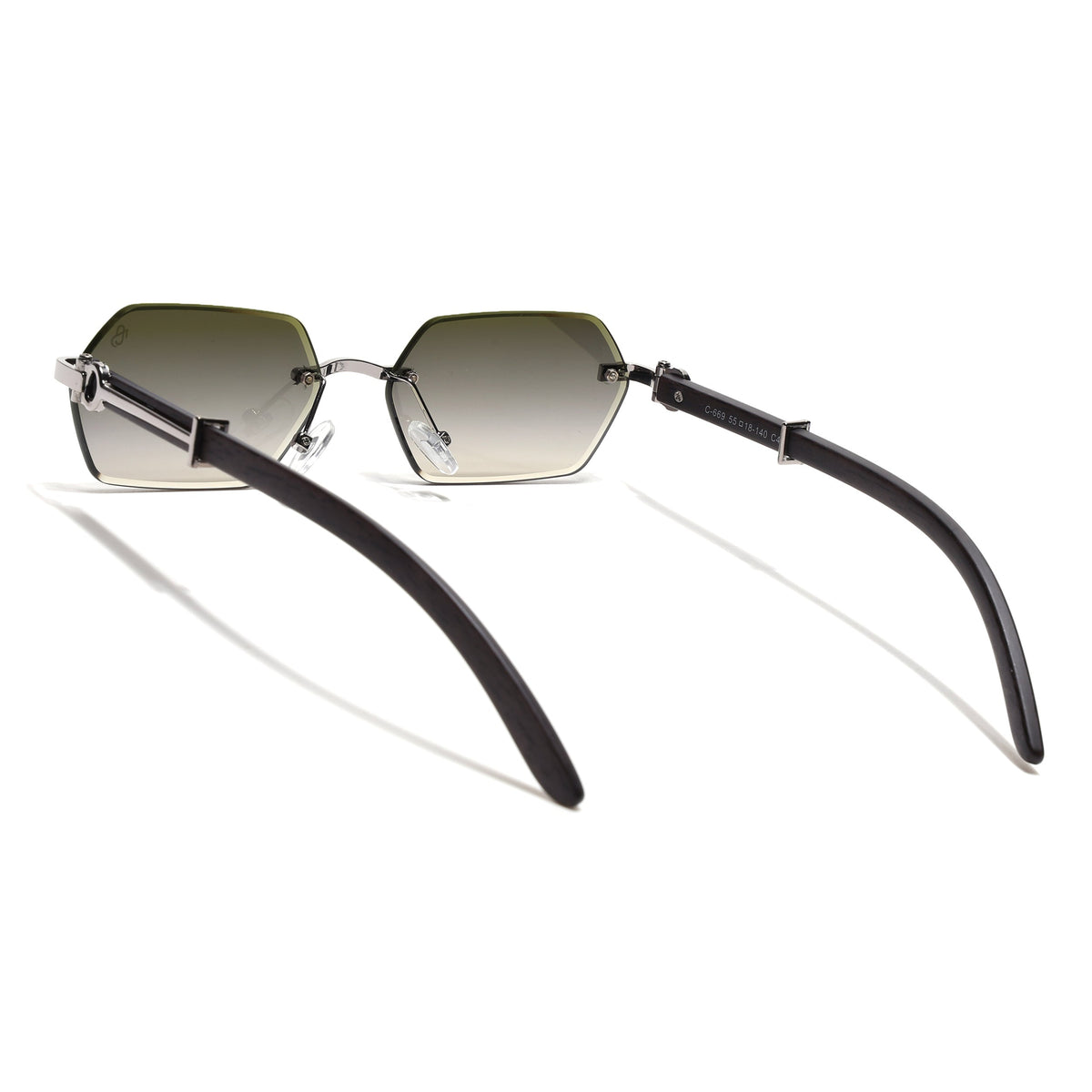Essence Steel Silver Rimless Sunglasses for Men and Women - Style 2562 - view 6