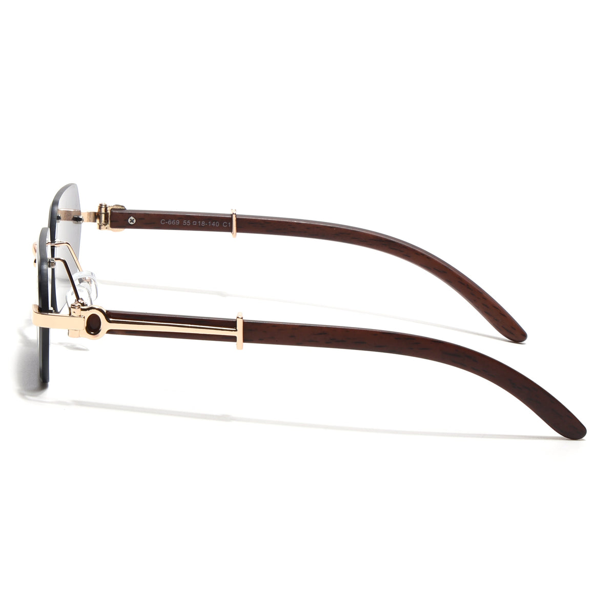 Essence Steel Golden Rimless Sunglasses for Men and Women - Style 2563 - view 7