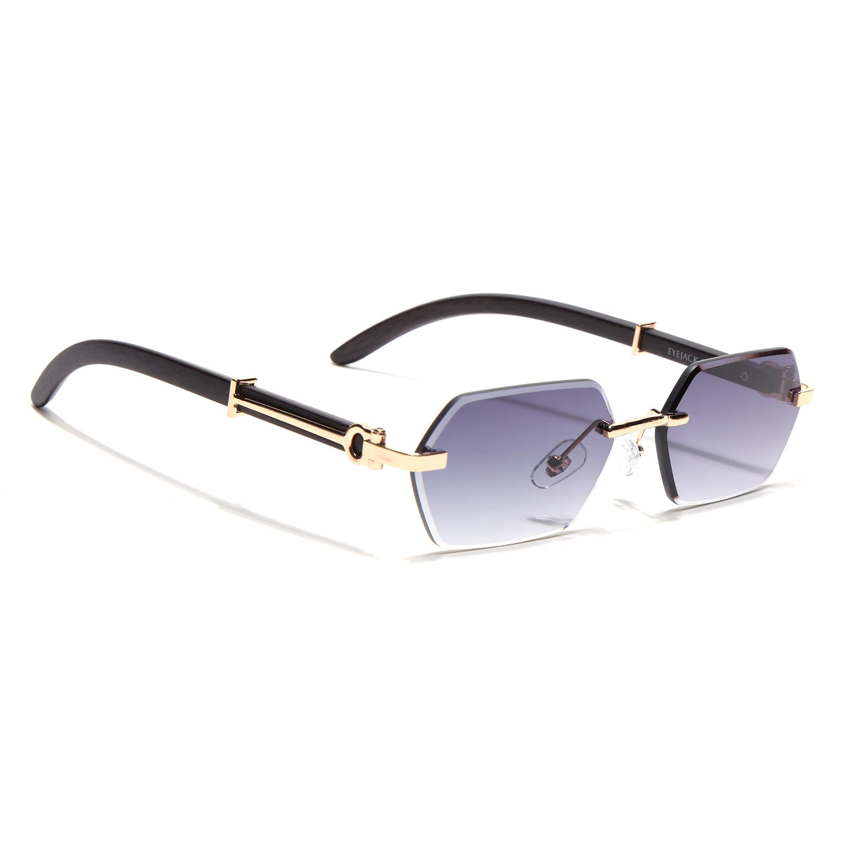 Essence Steel Golden Rimless Sunglasses for Men and Women - Style 2564 - view 2