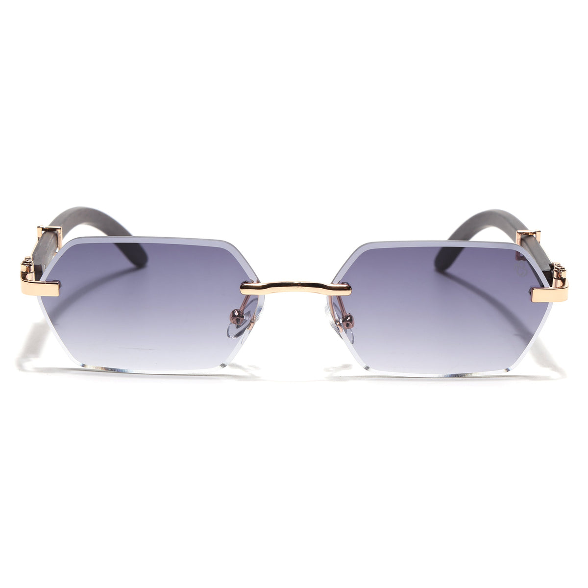 Essence Steel Golden Rimless Sunglasses for Men and Women - Style 2564 - view 5