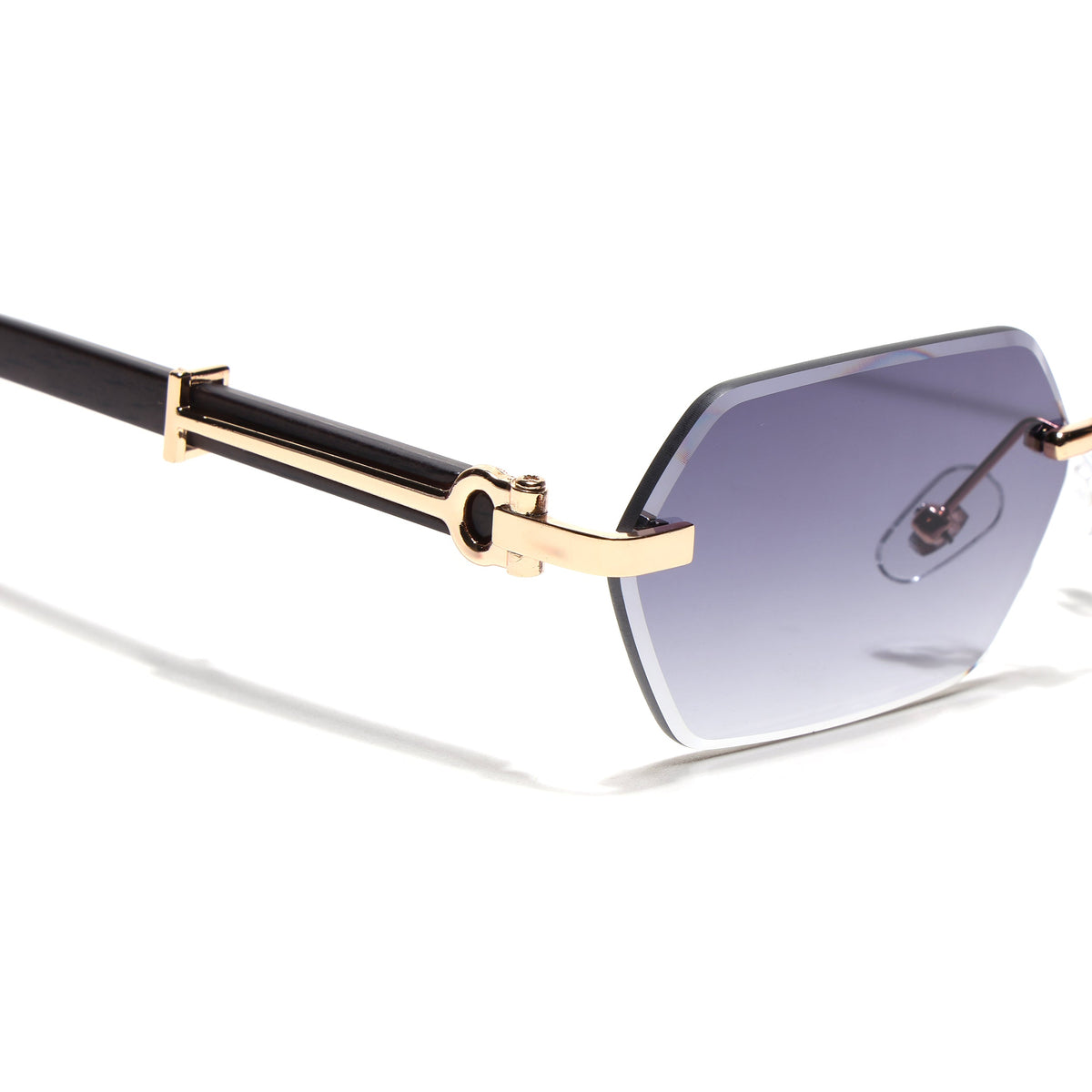 Essence Steel Golden Rimless Sunglasses for Men and Women - Style 2564 - view 4