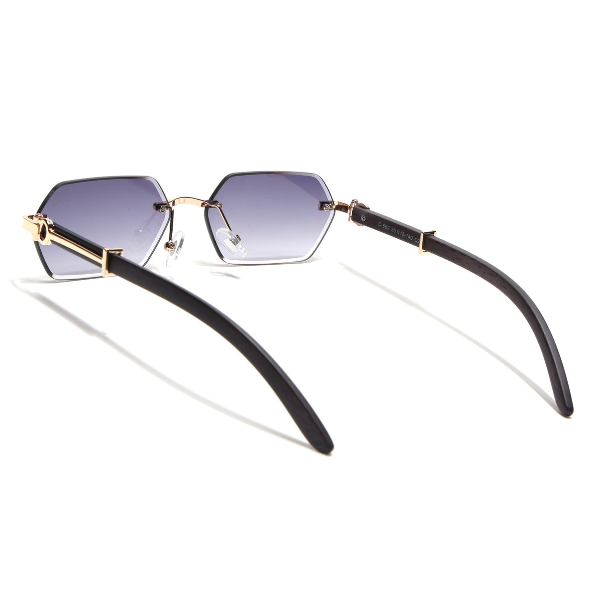 Essence Steel Golden Rimless Sunglasses for Men and Women - Style 2564 - view 6