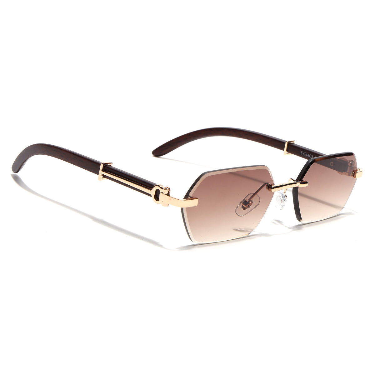 Essence Steel Golden Rimless Sunglasses for Men and Women - Style 2565 - view 2