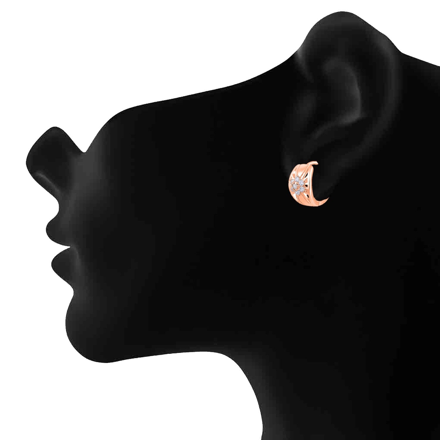 Jazz And Sizzle Rose Gold-Plated Stone-Studded Contemporary Studs