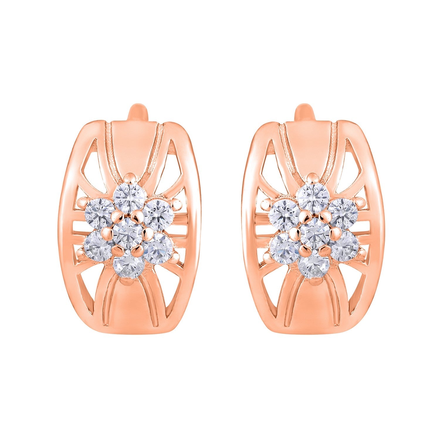 Jazz And Sizzle Rose Gold-Plated Stone-Studded Contemporary Studs